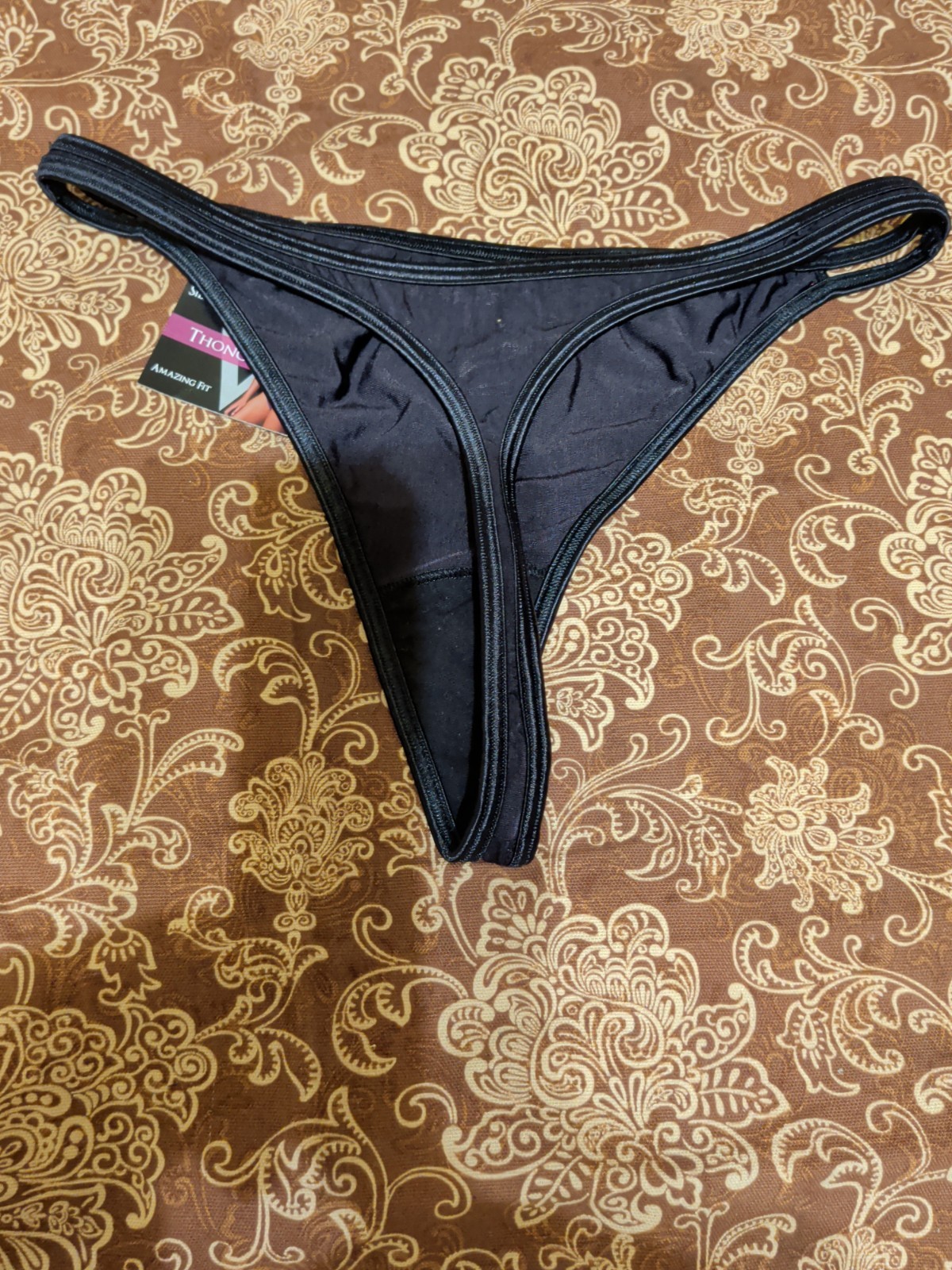 Vintage Vassarette Satin Double String Thong Panties Size 9 XL