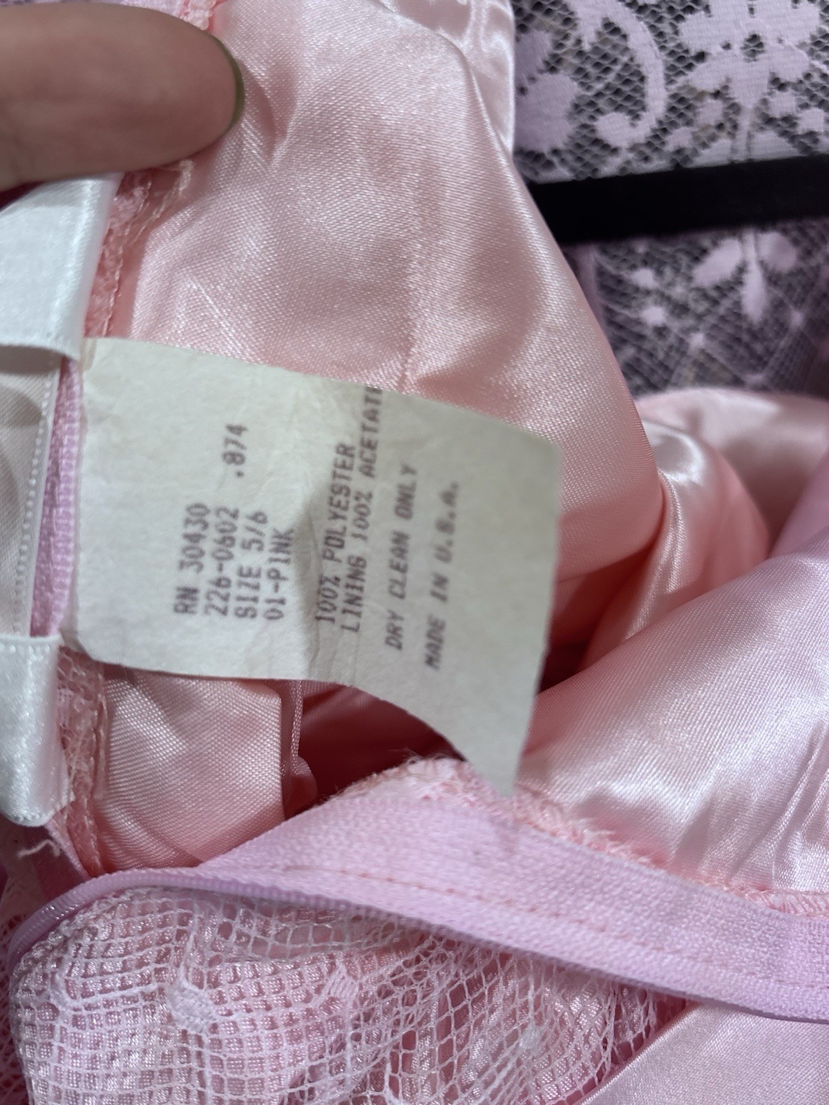 Vintage Pink JCPenney Lace Dress Size 5/6