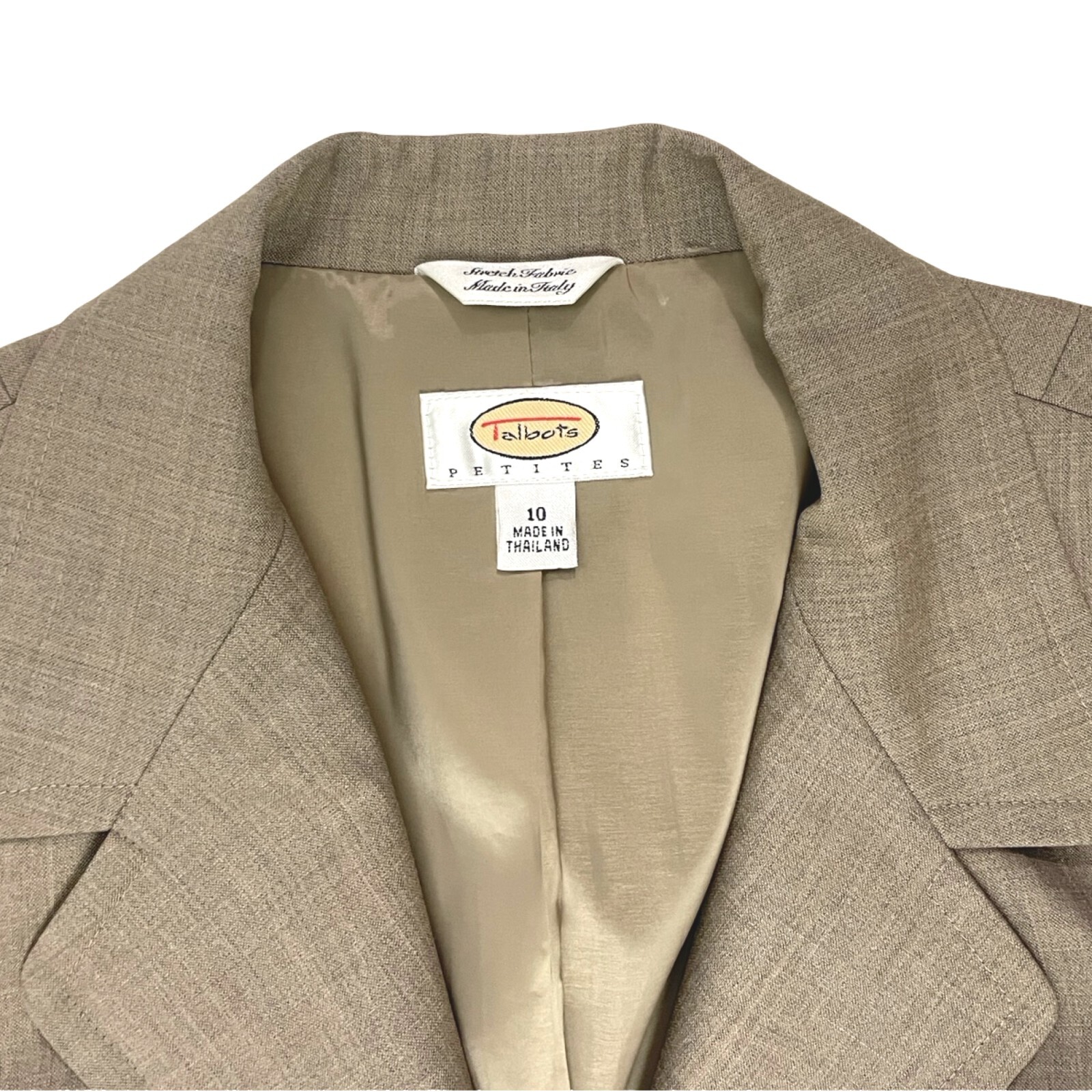 Vintage Fine Wool Blazer Size Medium (10P) 1990s Taupe Sport Coat Jacket