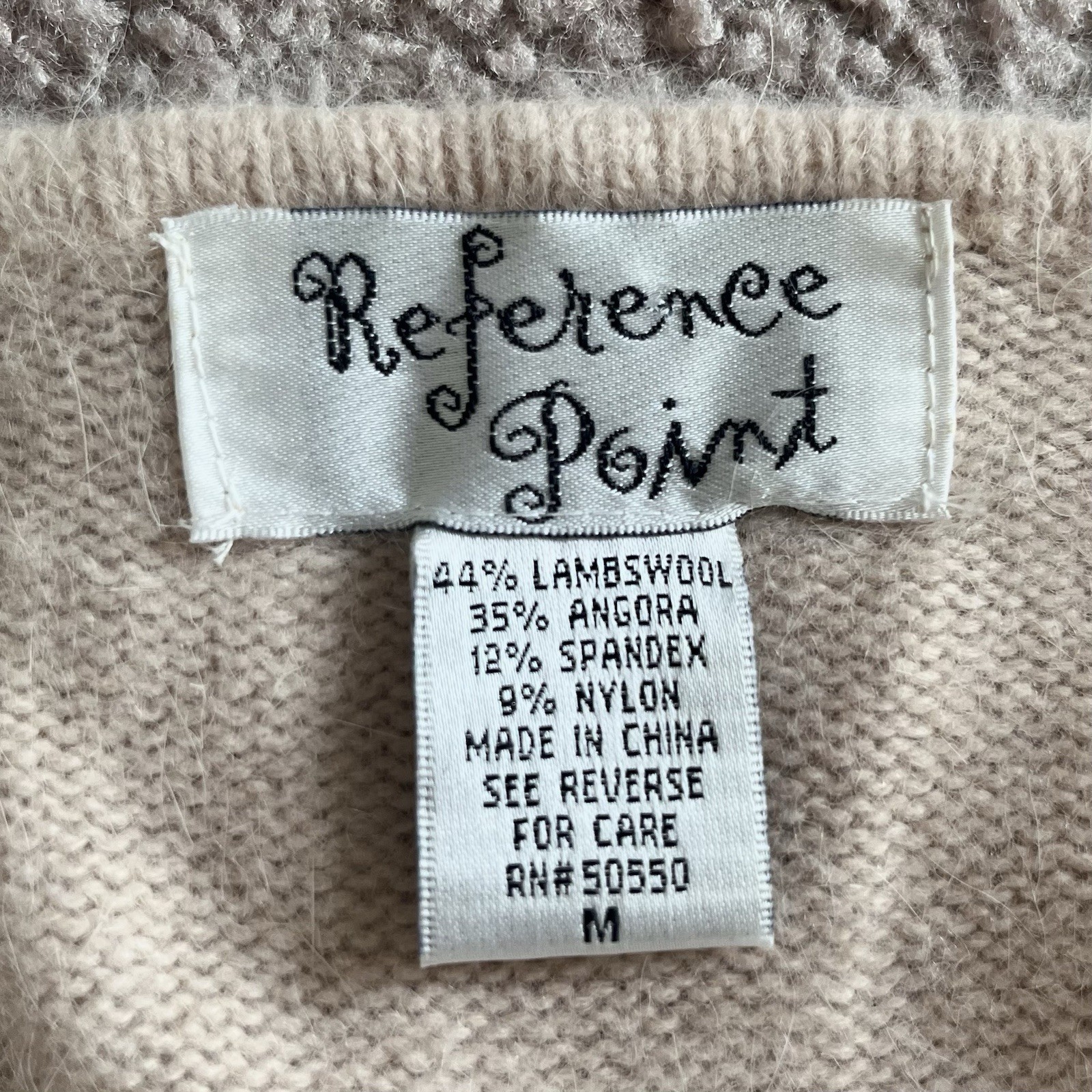 Vintage &rsquo;80s Reference Point Cream Lambswool Angora Knit Top Womens Size M