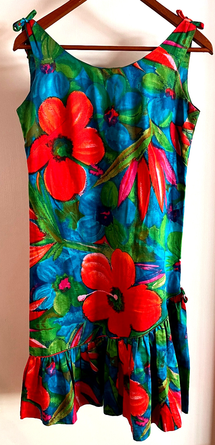 Vintage 1960s Rhapsody by Glazier mid-century retro mod Sleeveless Dress Small
