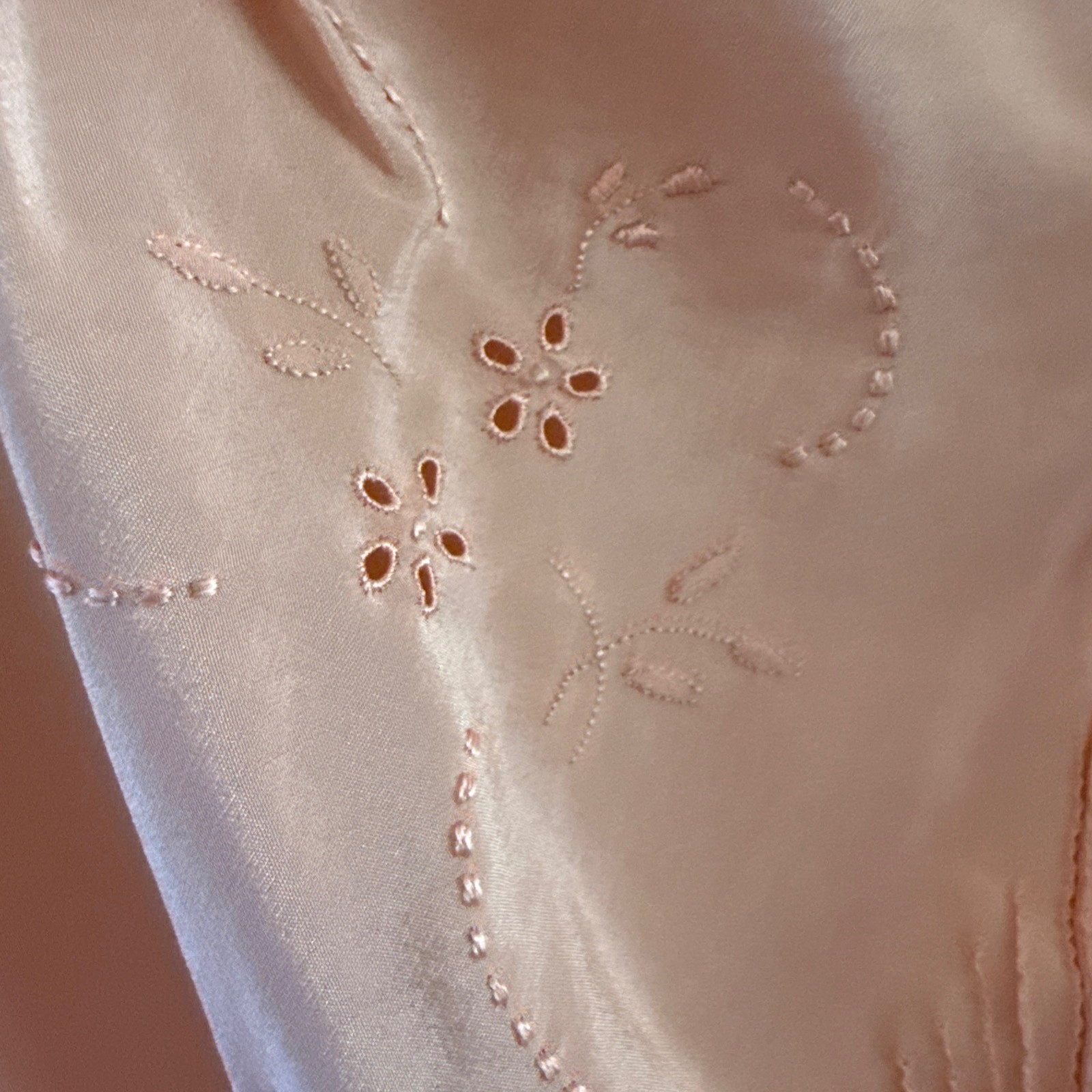 Vintage 1940&rsquo;s Italian 100% Silk Handmade Peach/Pink/Coral Nightgown Never Worn