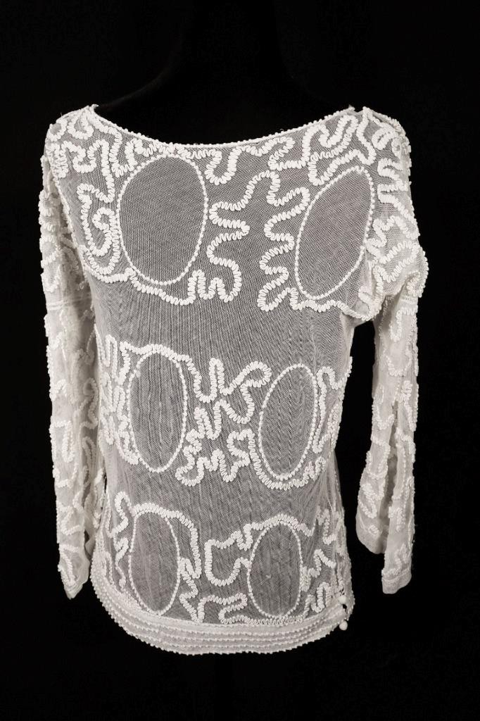 Antique French Cream Cotton Lace 1920&rsquo;s Blouse Size Med 36&Prime; Bust Exc Condition