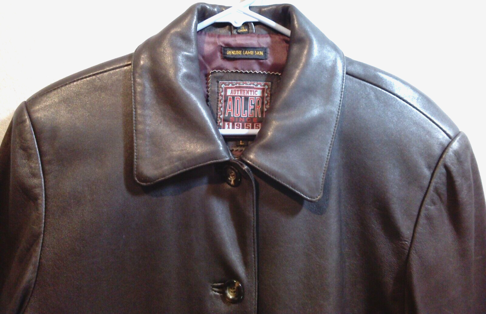 Vtg Adler Authentic Lamb Skin Soft Leather Jacket Womans Lined Coat Brown Sz L
