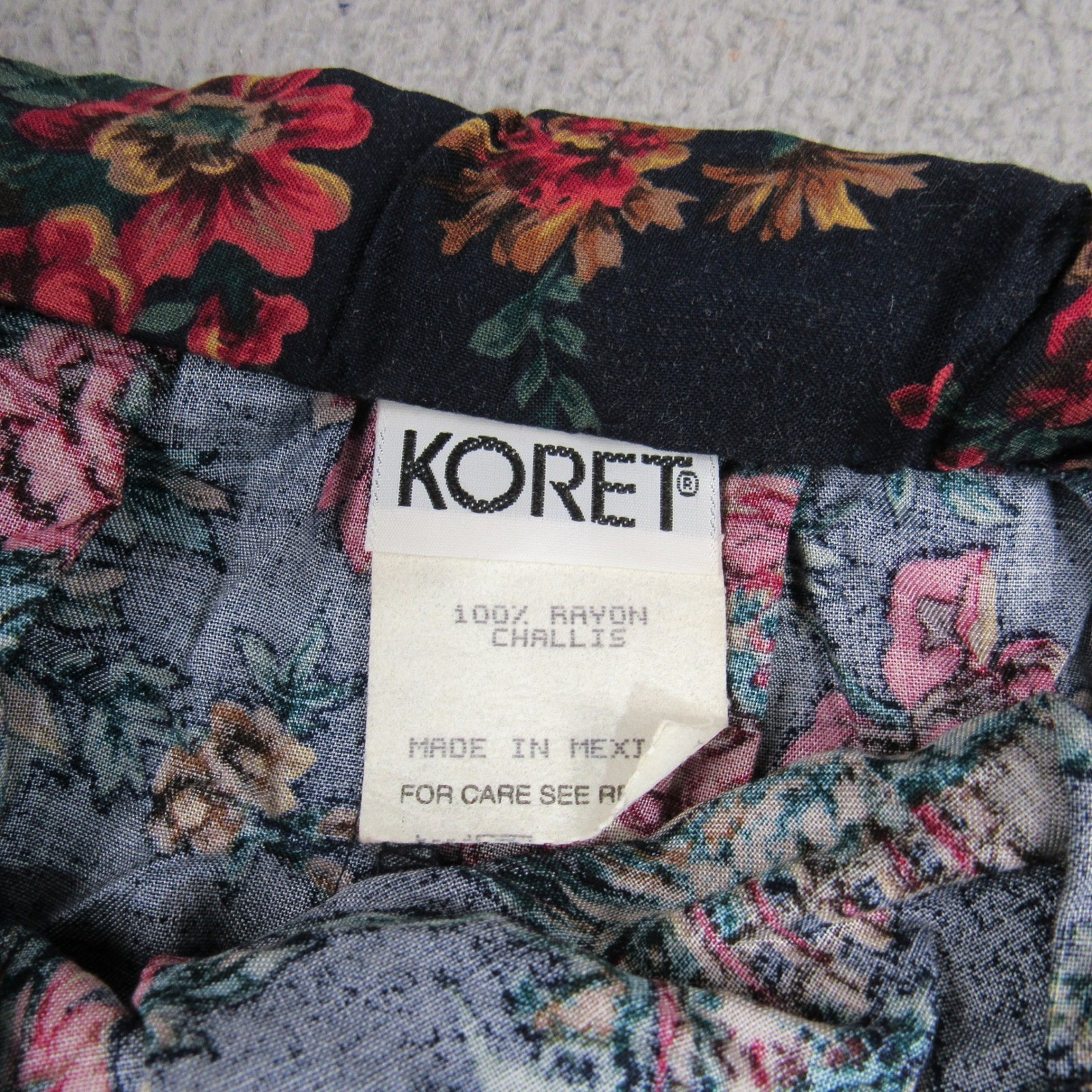 Koret Vintage Navy Floral Cottagecore Rayon Challis Midi Skirt Size 18 125L865A