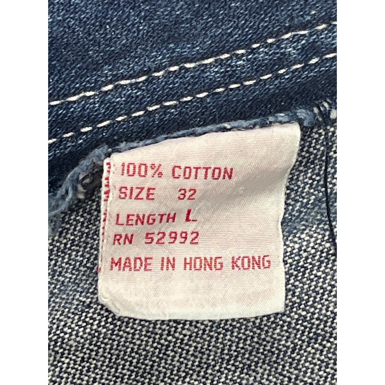 Vintage Jordache Women&rsquo;s Blue Denim Straight Bootcut Frayed Hem Jeans 32 L