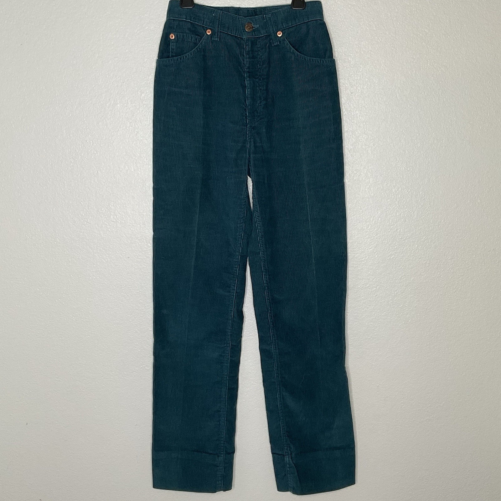 Levi’s corduroy pants dark teal Blue Vintage 70s 80s Two Horse Label