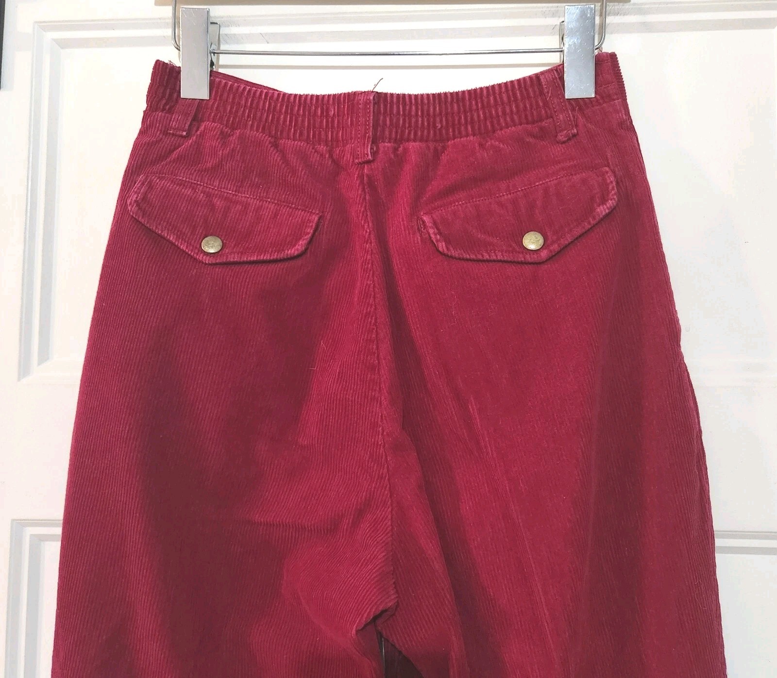 Vtg Stockton Red Corduroy High Waist Pant 26×32 Straight Women 8 See Description