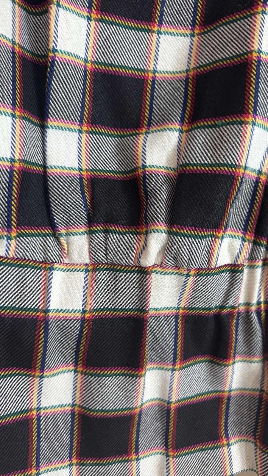 Vintage Emanuel Ungaro Plaid Jacket Y2K Preppy Blazer Size 4/38 Black Multi Zip
