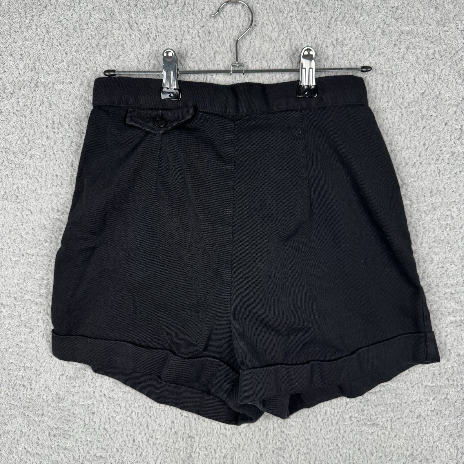 Vintage 1940s Jantzen Cotton Twill High Waist Shorts Navy Size 14 Made in USA