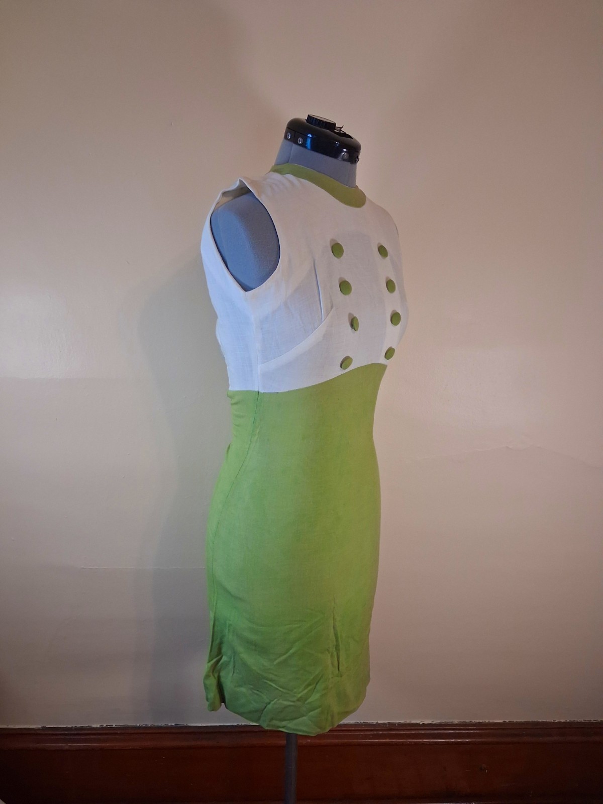 Vintage 1960s Mod Gogo Dress, Tailored Pencil/wiggle Colorblock Dress Sz XS