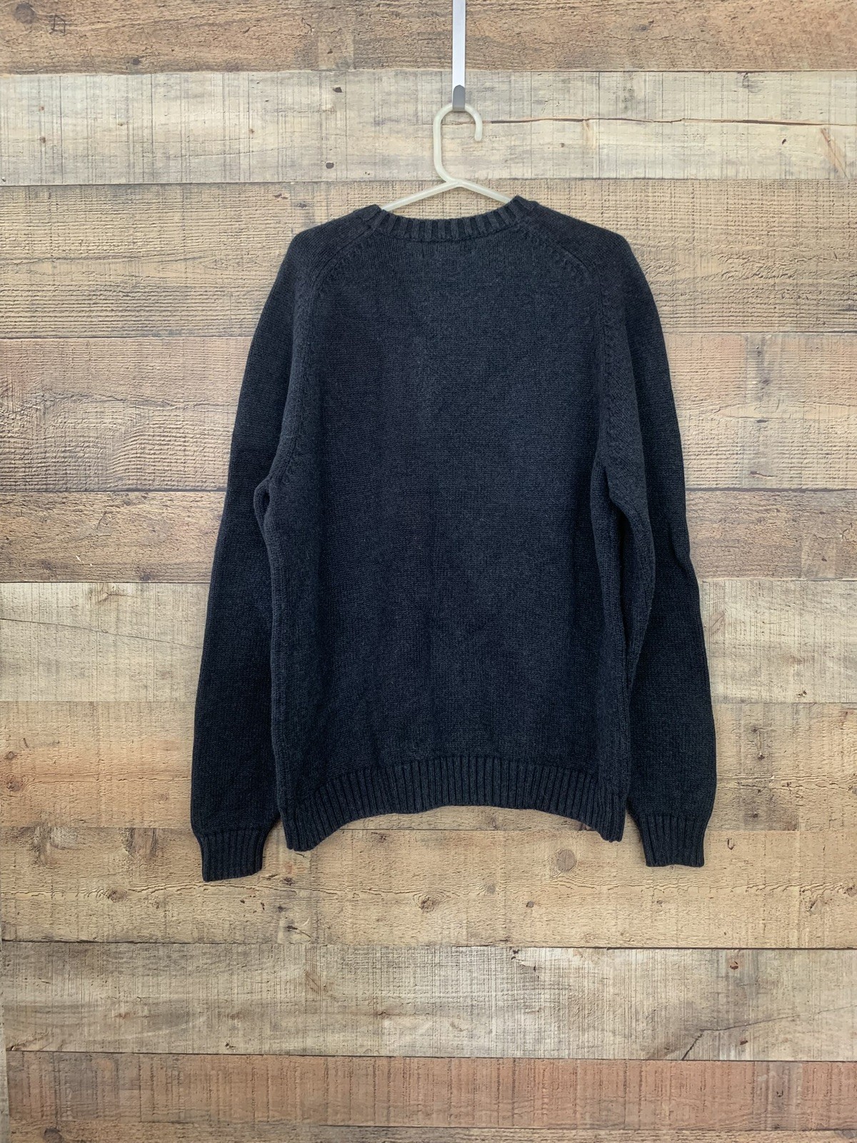 Vintage 1990s Lands’ End Gray Sweater 100% Cotton Sz L Heritage Size Large 14-16