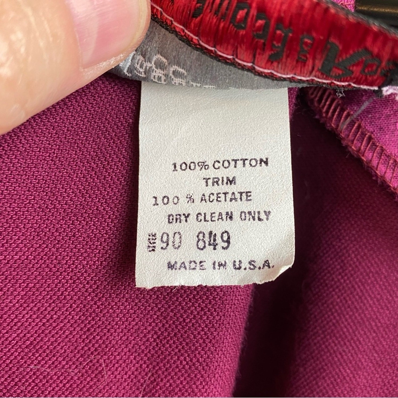 Vintage 80s Womens Cotton Velvet Tea Length Dress Size 12