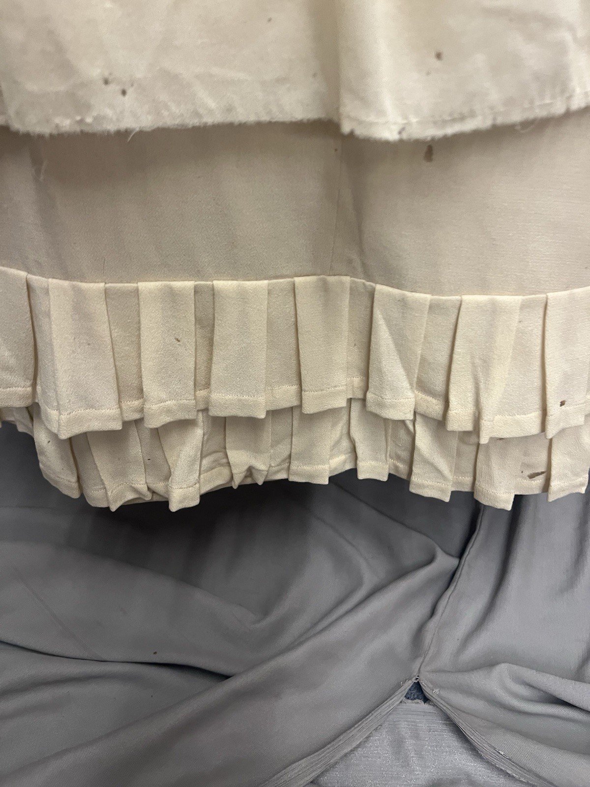 1870’s Two Pc Ivory Wool Bustle Gown