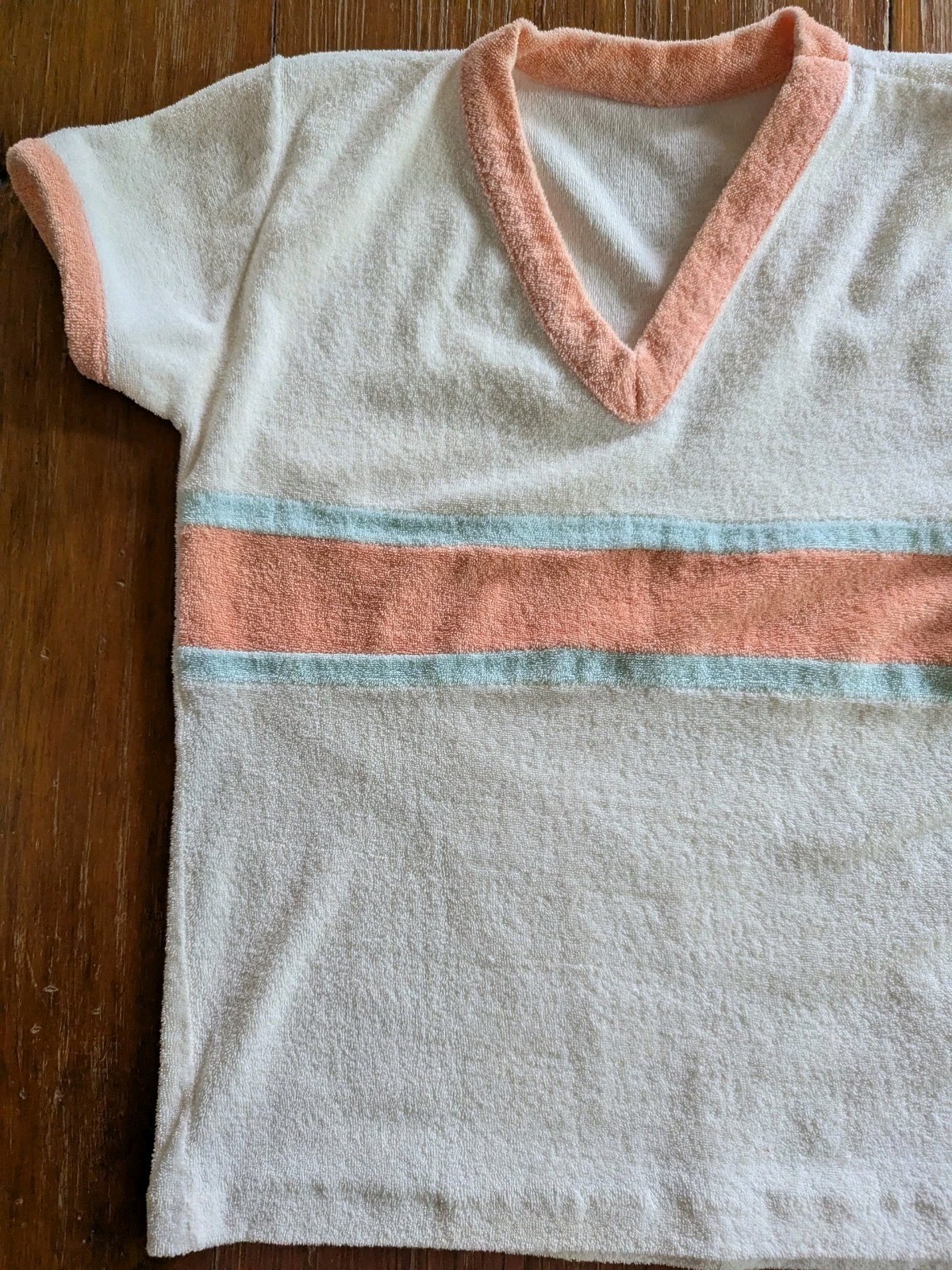 True Vintage 70s Terry Cloth Shorts Set Womens XS S Pastel Lounge Beach Surf