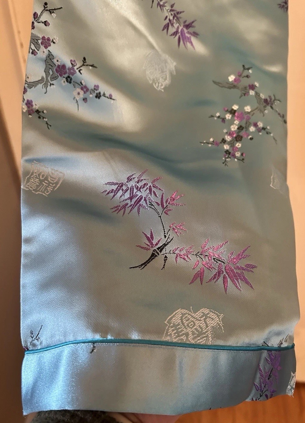 VTG Chinese EveningLoungewear Pajama Set Top & Matching Pants Size Medium 1950s