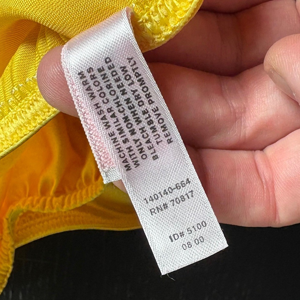 Vintage Victoria&rsquo;s Secret Second Skin Satin Bra Set Golden Yellow Size 34C/S