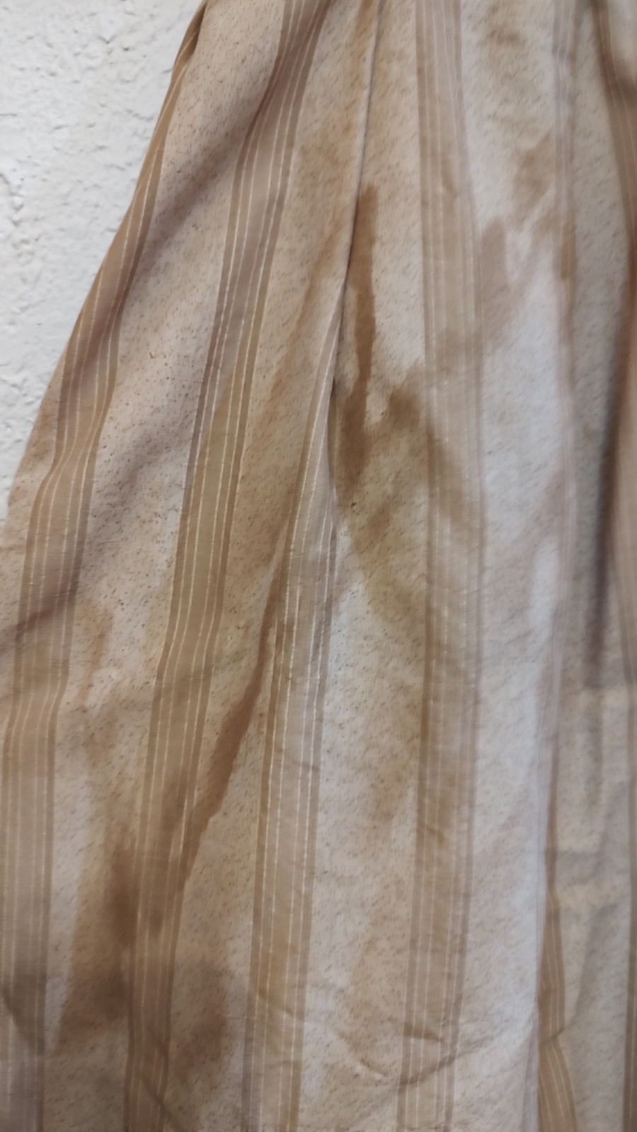 Antique Prairie Dress Camel Tan Striped Walking Skirt & Top metal stays SZ S