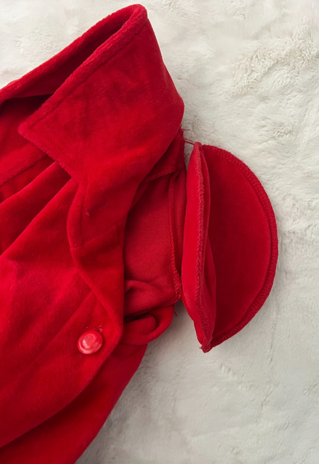 Vintage California Roc Red Velour Long Sleeve Button Front Blouse Womens Top L