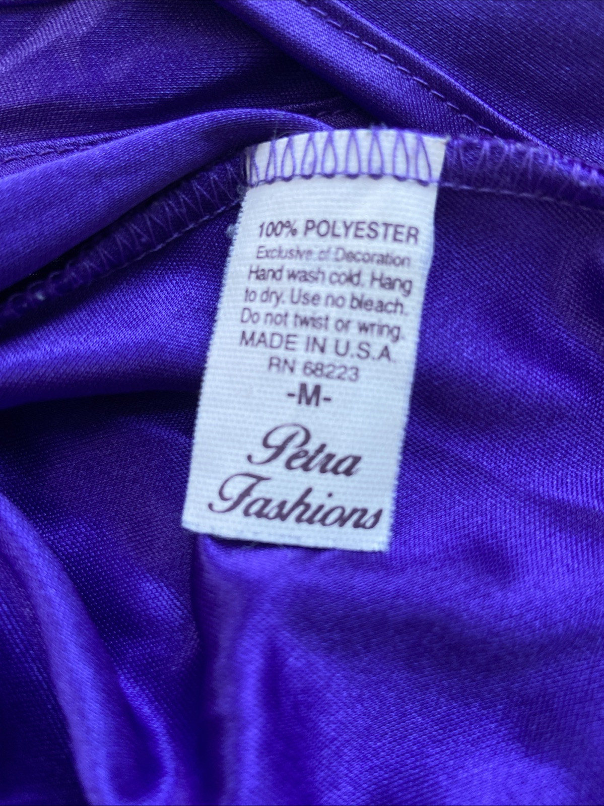 Vintage Petra Fashions Indigo Polyester Eve. Gown Negligee Purple USA Made Sz M
