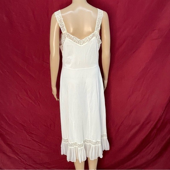 Vintage 1950s Charmode Sears Roebuck Lace Full-Length Slip Sleep Dress 36 Small
