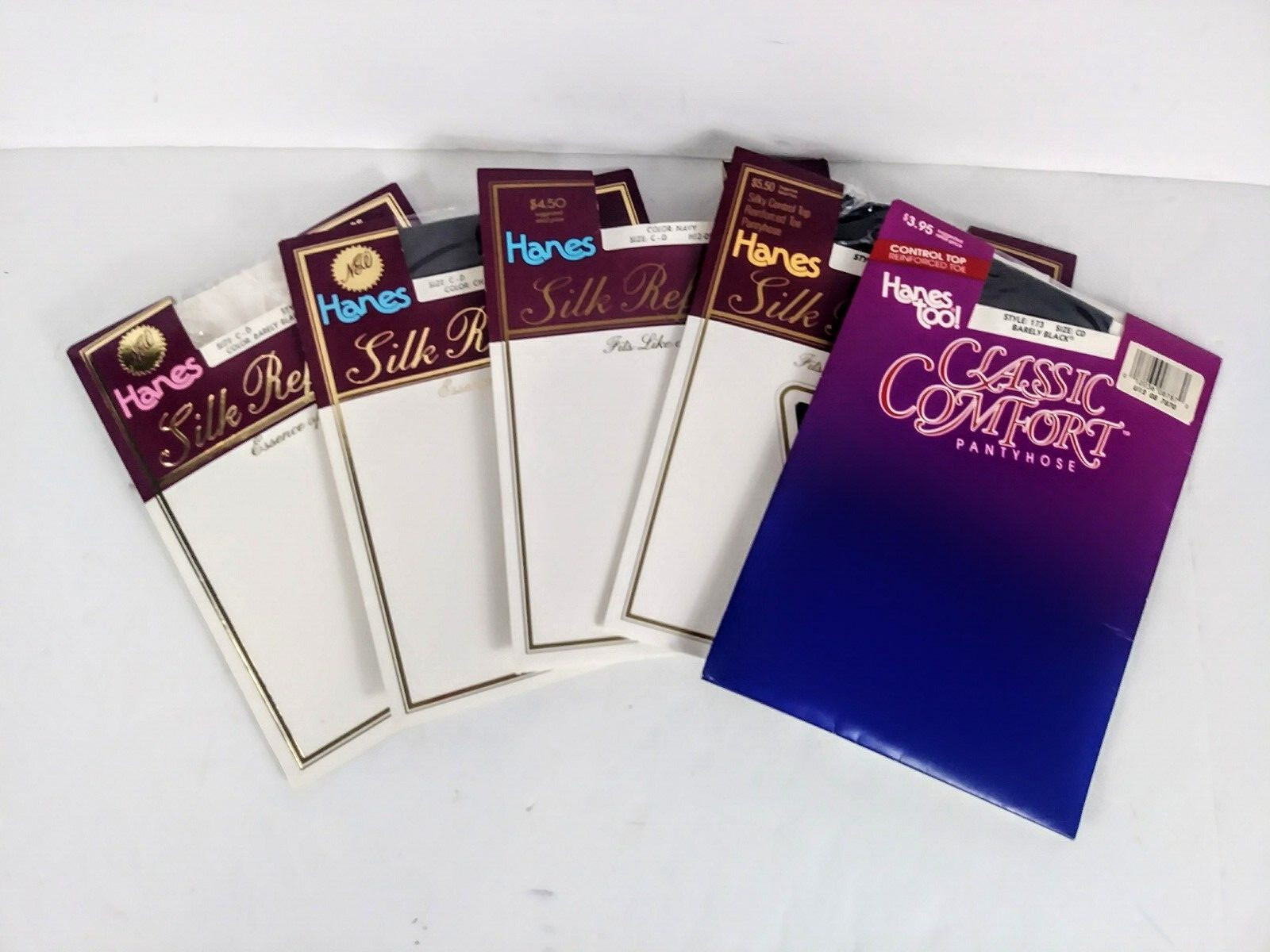 5 New Vintage Hanes Panty Hose 3 Colors Womens Size CD 117-167 lbs/5&rsquo;4&Prime;- 6ft.