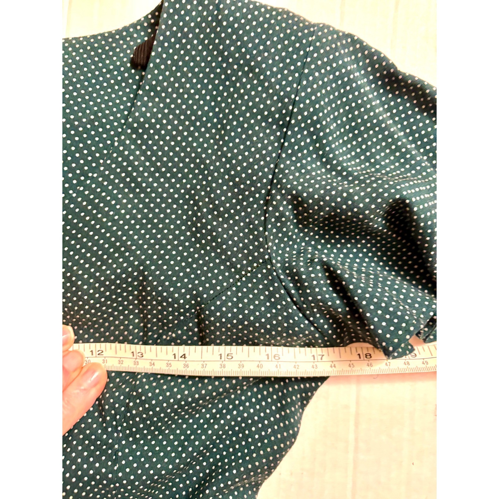 Vintage Rampage Teal Polka Dot Button Front Midi Dress Corsett Back 90s Size 3