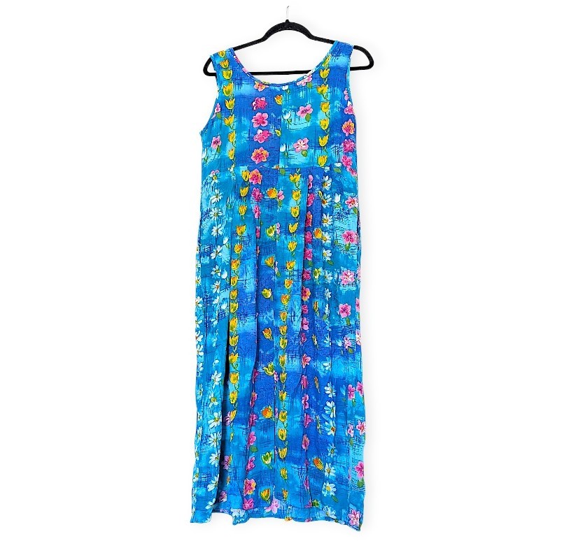 Jams World VTG 90s floral multicolor pockets boho fairy grunge slip midi dress M