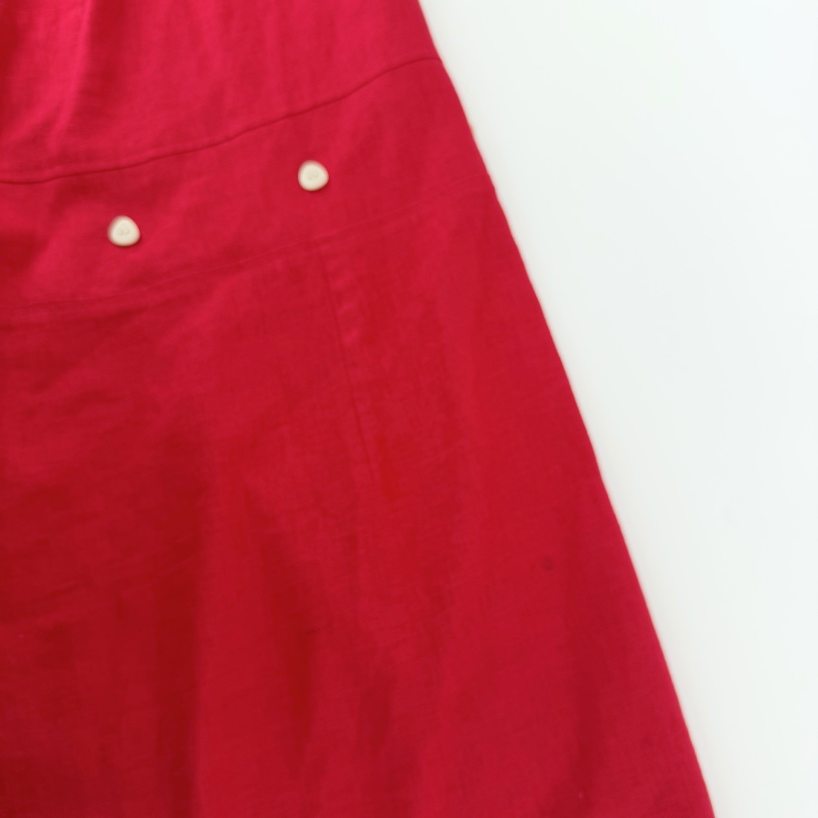 Vintage Studio C Plus 2pc Linen Blend Maxi Dress Blouse Set Red 22W 3X Pleated