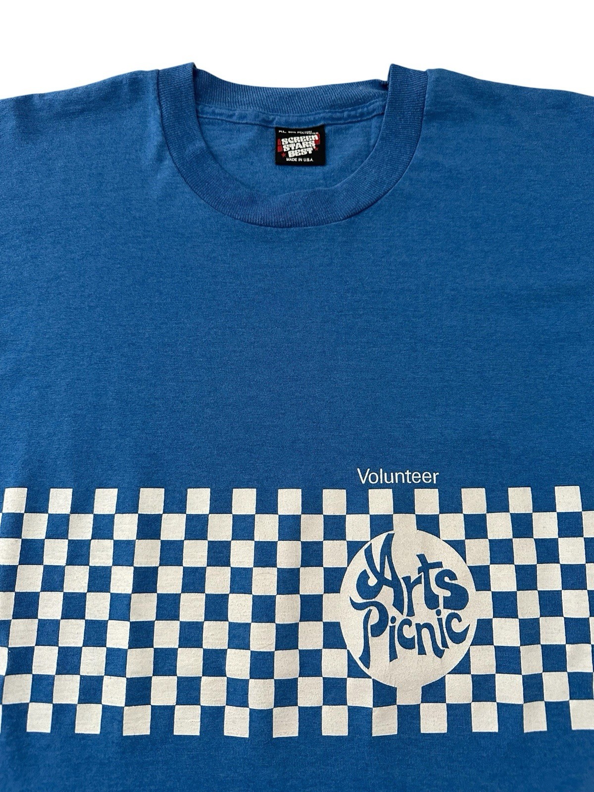 Vintage Arts Picnic Volunteer T Shirt Men’s XL Blue 90’s USA