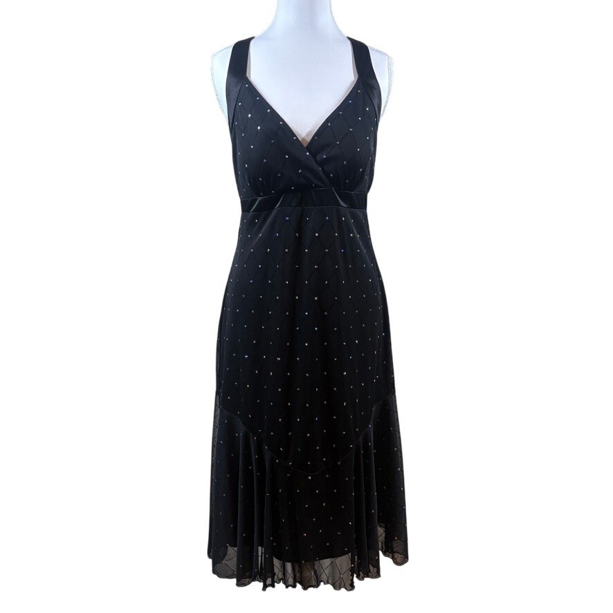 Vtg 90s Metaphor Formal LBD Dress Womens 10P Black Whimsigoth Feminine Romantic