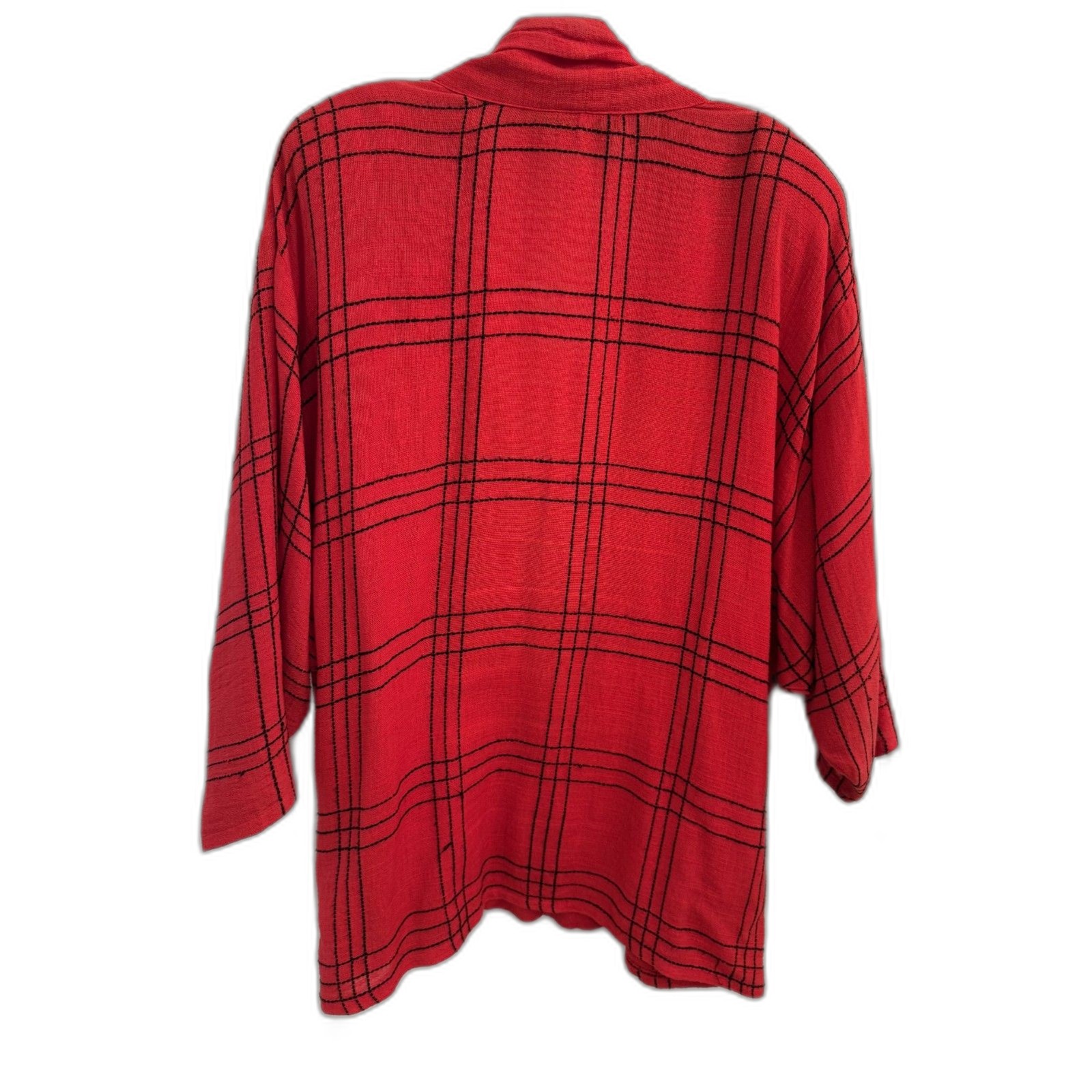 Max by Arthur Max Red Plaid Cardigan Size 16