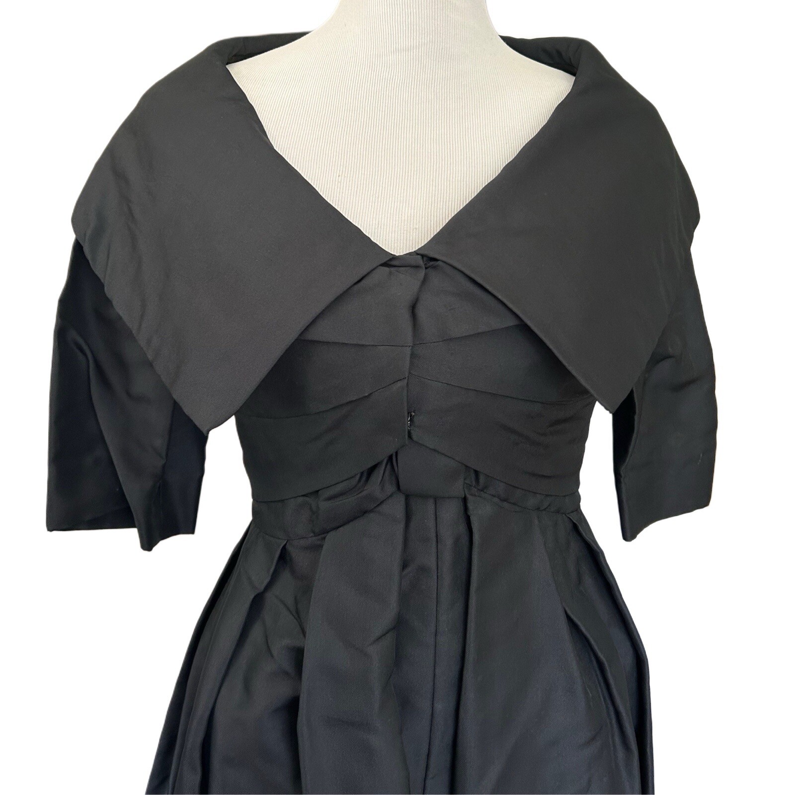 1950s Christian Dior New York black silk faille New Look dress set with jacket