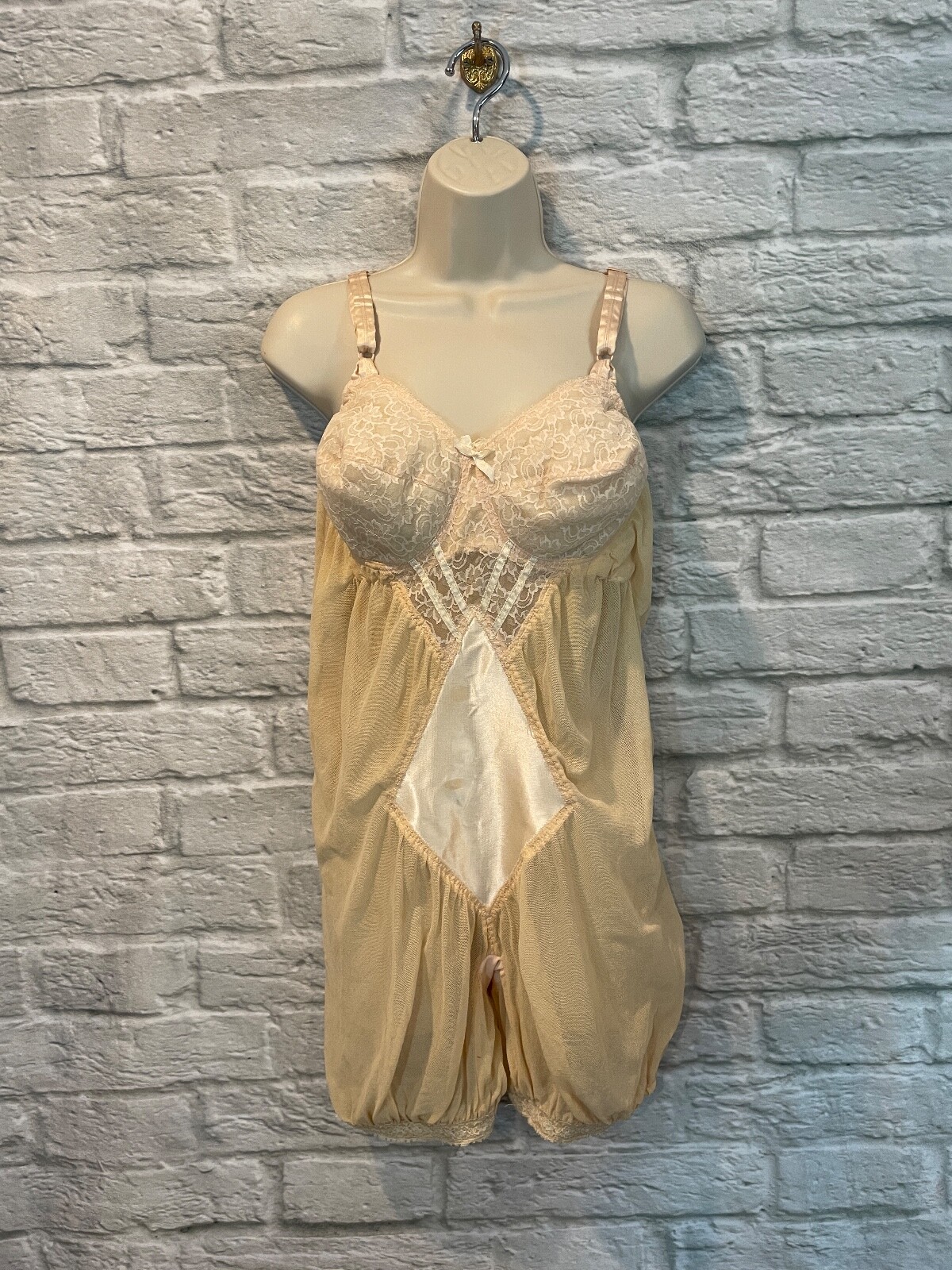 Vintage Sheer Joy by Bien Jolie Women&rsquo;s Nude Corselette Under Garment Sz 36C