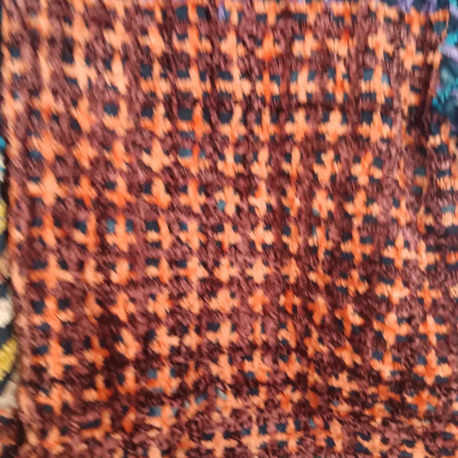 Vintage Chenille Patchwork Boho Jacket Women’s SZ S Art To Wear Sandy Starkman