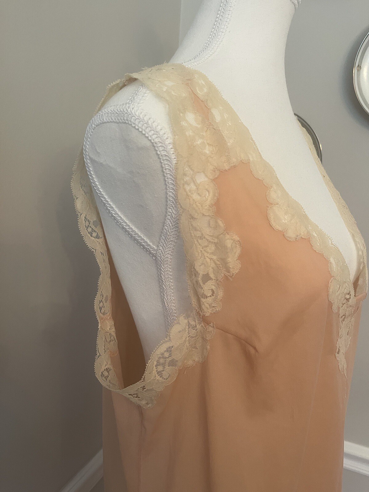 Emilio Pucci For Formfit Rogers Lace Top Slip Dress Lingerie Sz 12-14 Blush Pink