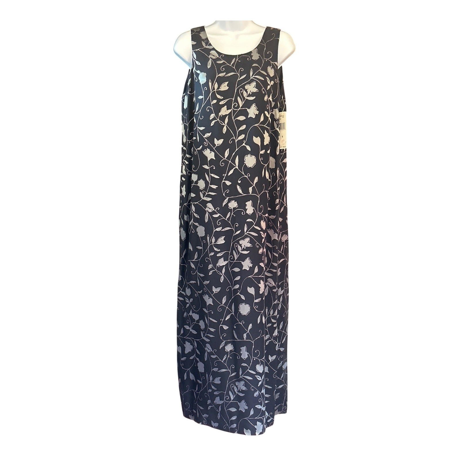 NWT Deadstock Jones New York Maxi Dress Whimsigoth Dark Romance Silk Blend
