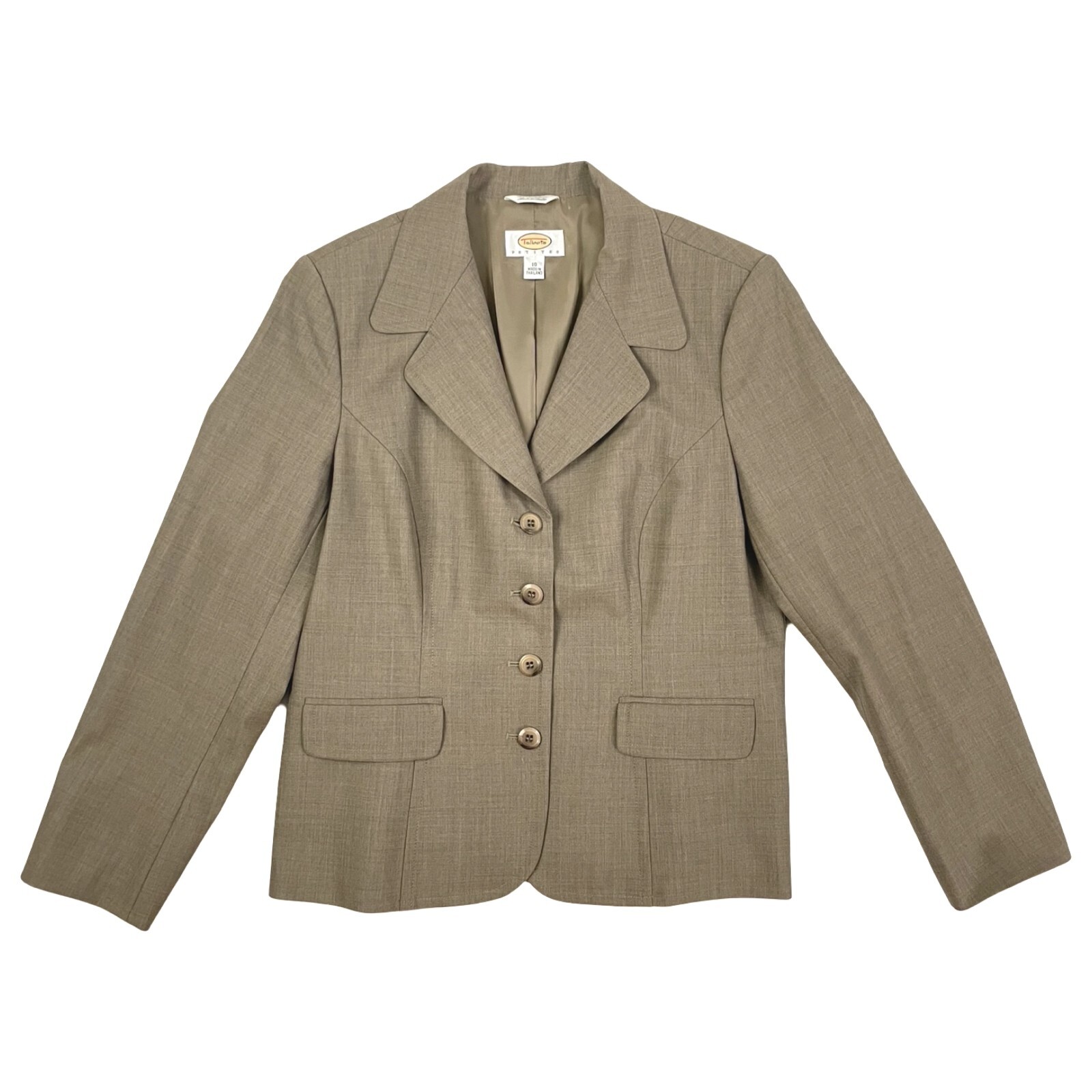 Vintage Fine Wool Blazer Size Medium (10P) 1990s Taupe Sport Coat Jacket