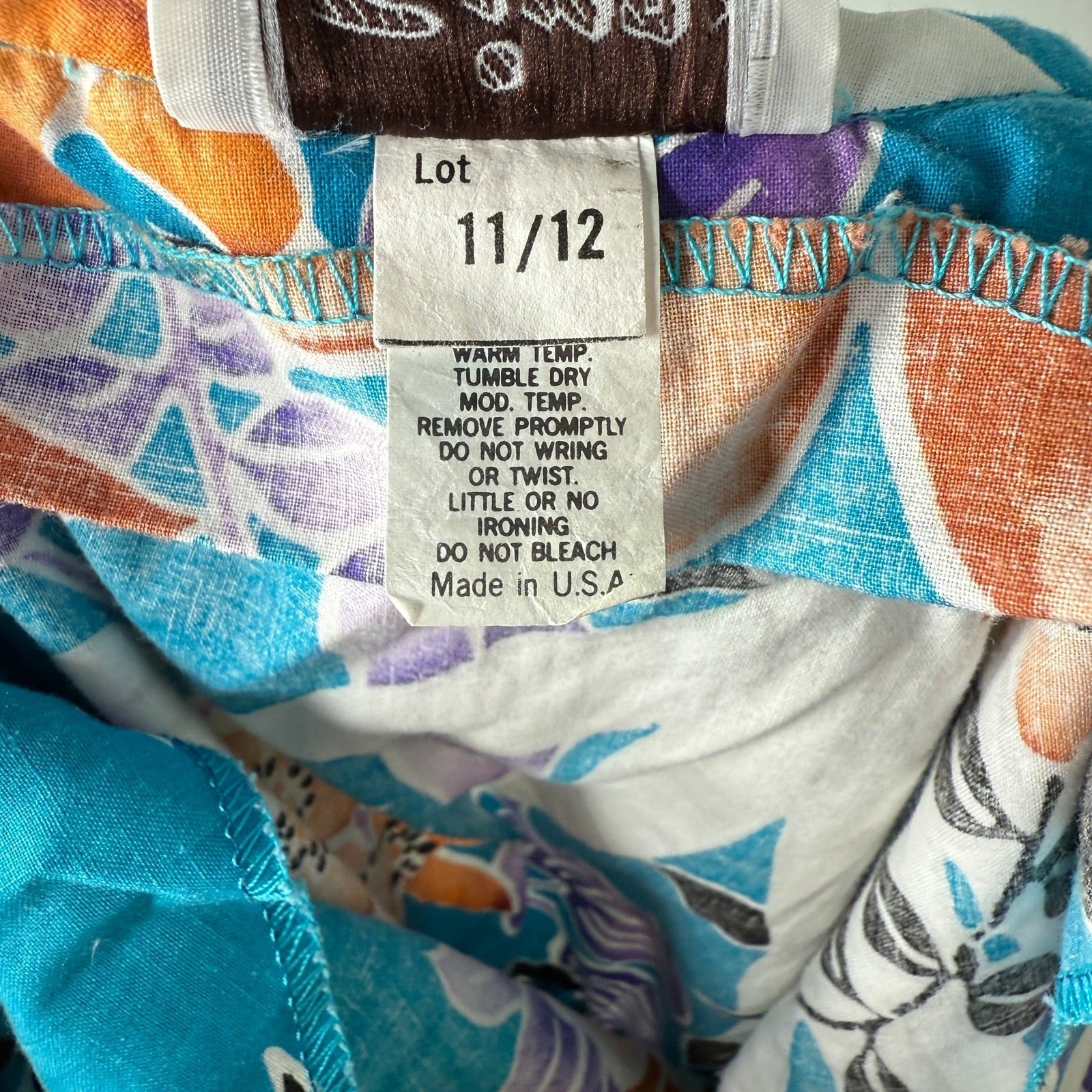 Vintage 70s Simon Sez Women&rsquo;s Dress Cotton Hawaiian Floral 11/12 USA P2