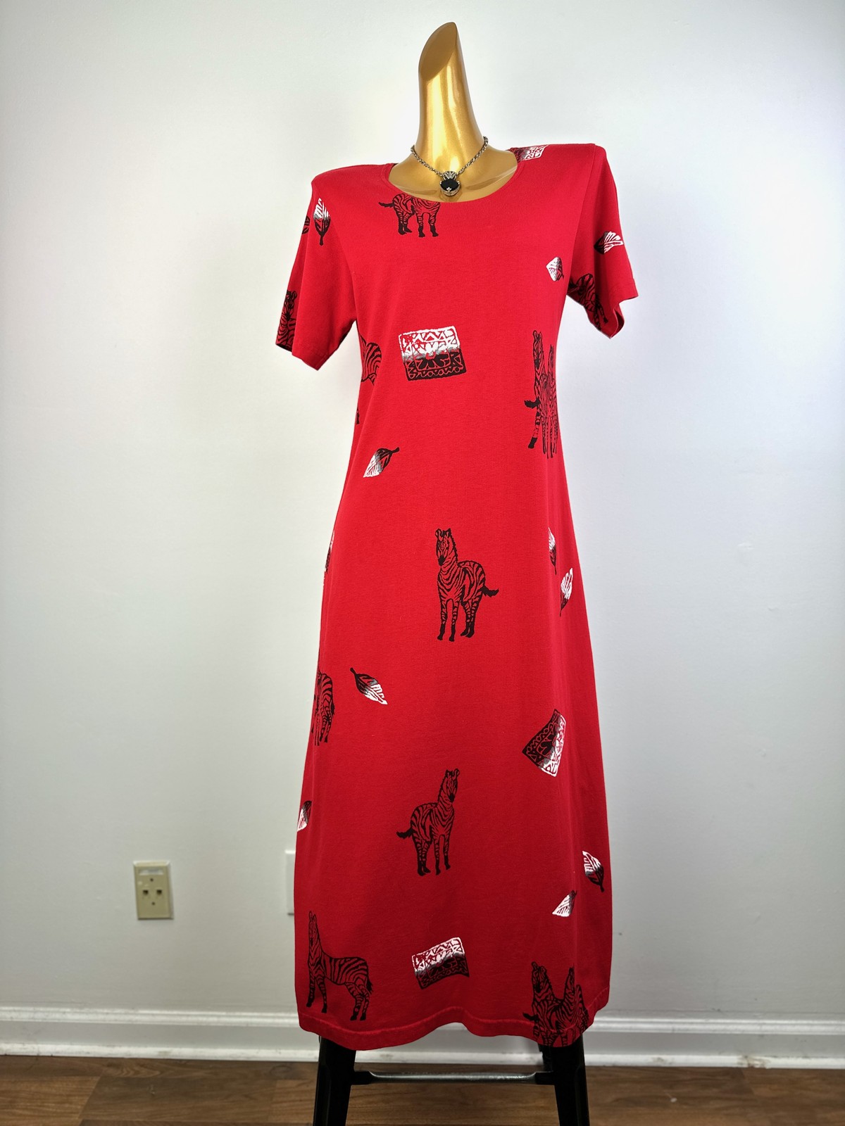 Vintage VTG 90s grunge dress animal print midi sundress