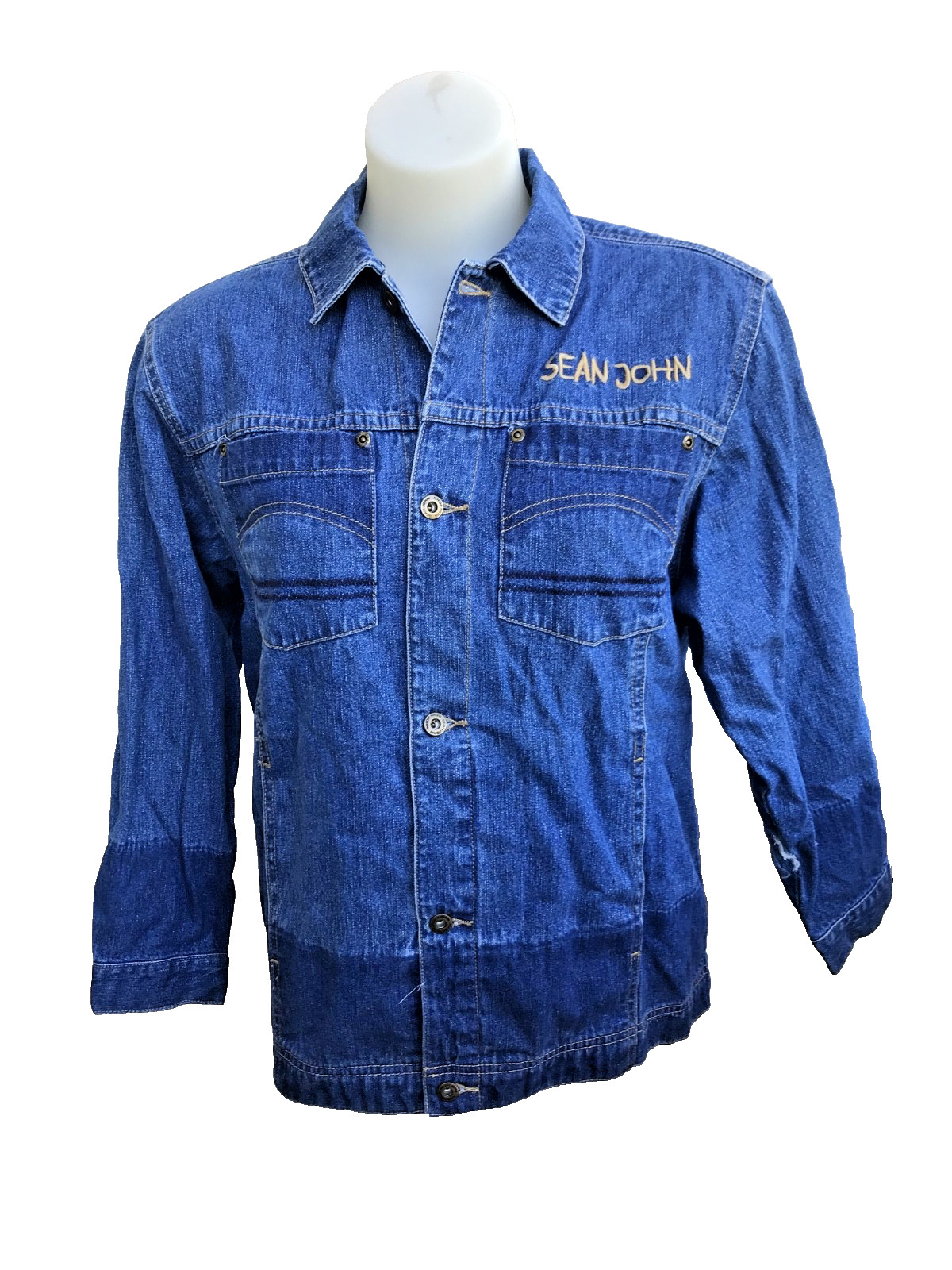 Sean John 90s Blue Denim Jacket Size Medium ( 12/14 )