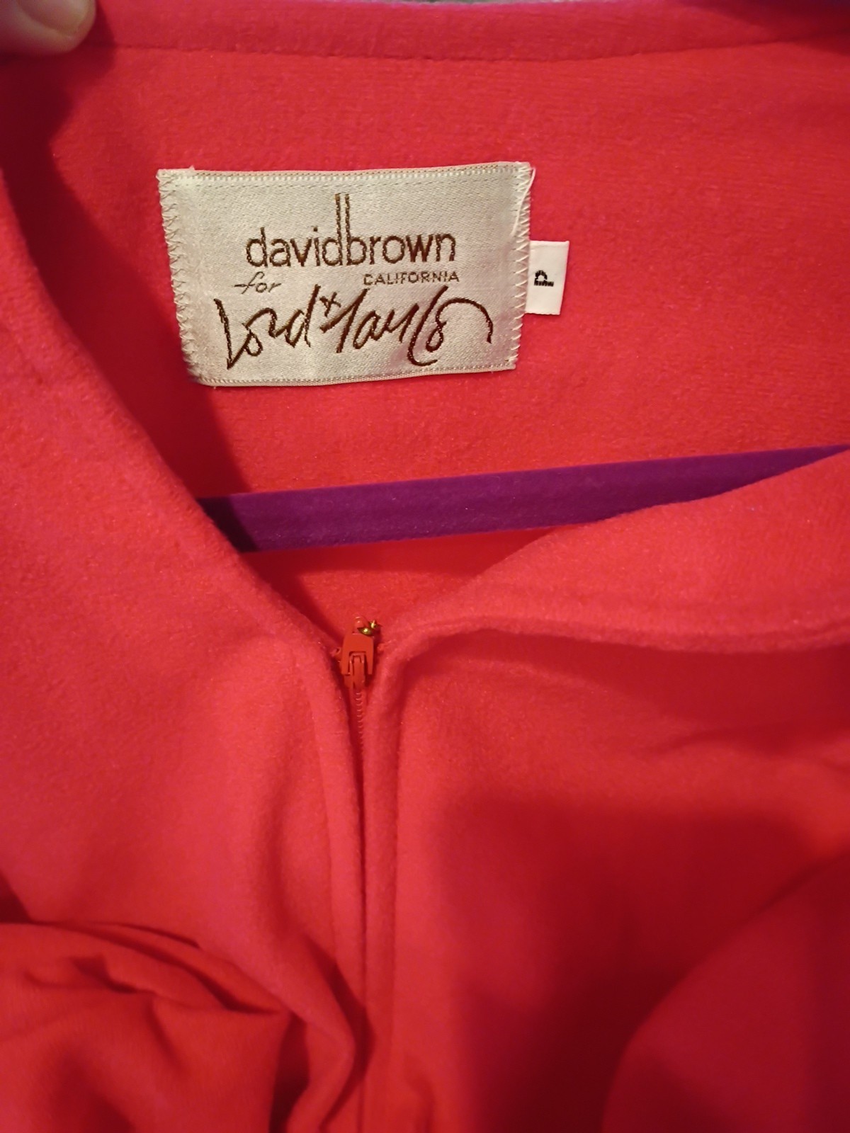 Vtg Elegant David Brown California LONG Red Soft House Dress Gown Robe Petite S