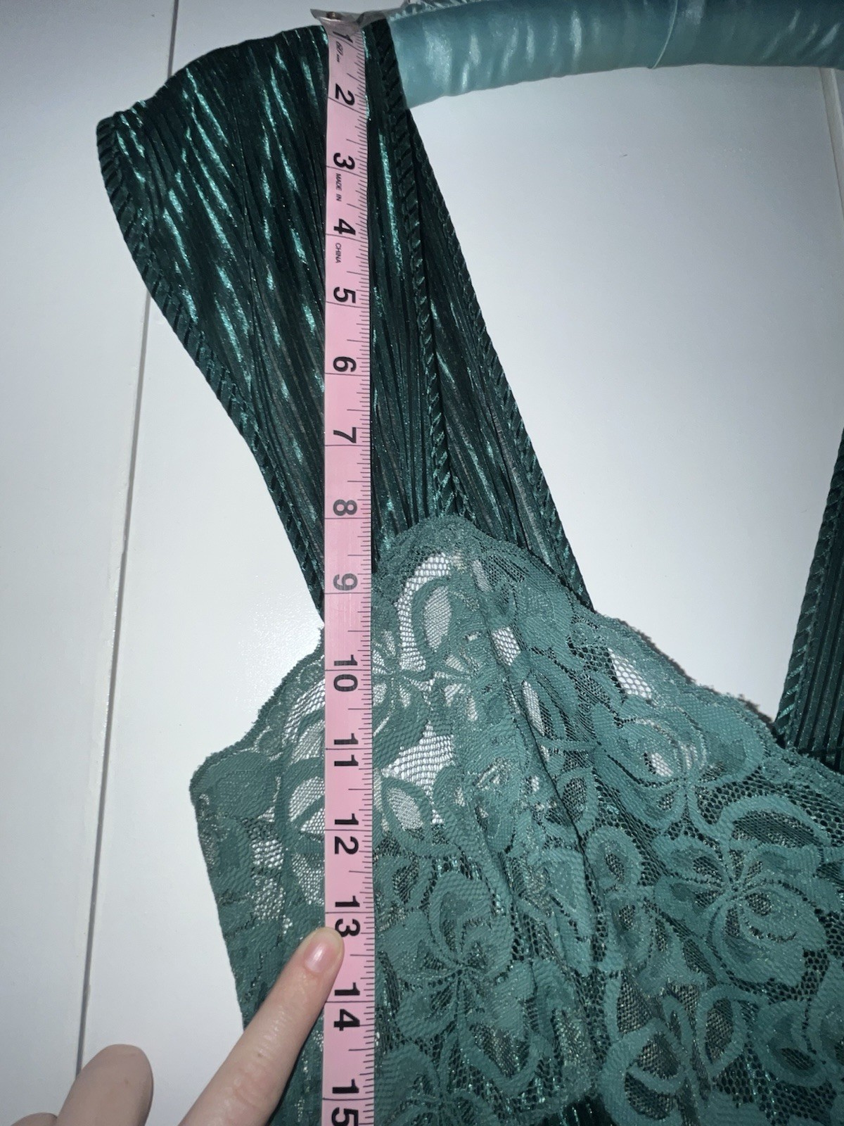 VTG Plus Size 2X Petra Fashions Emerald Green Nightgown CrissCross Back Illusion