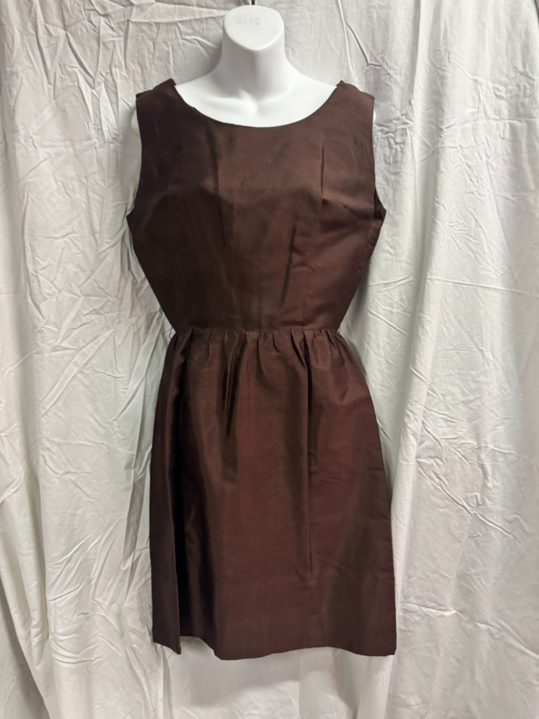 1950&rsquo;s/1960&rsquo;s handmade brown dress with jacket and matching belt (not pictured)