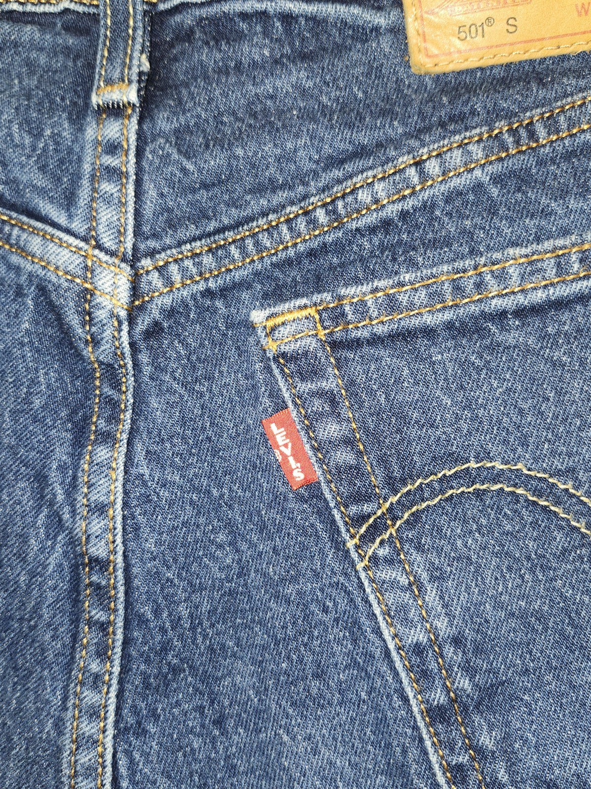Vtg Style Big E Levi&rsquo;s 501 S Red Label Skinny Button Fly Embroidered SZ 26/28!