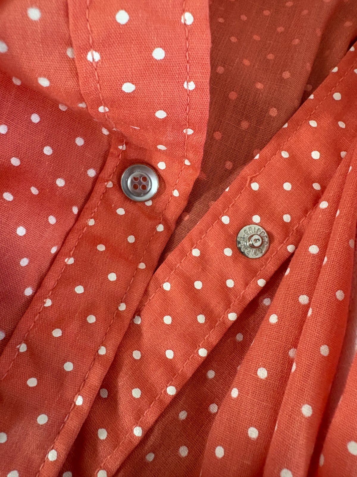 Vintage Models Coat Orange Polka Dot House Dress Size Medium