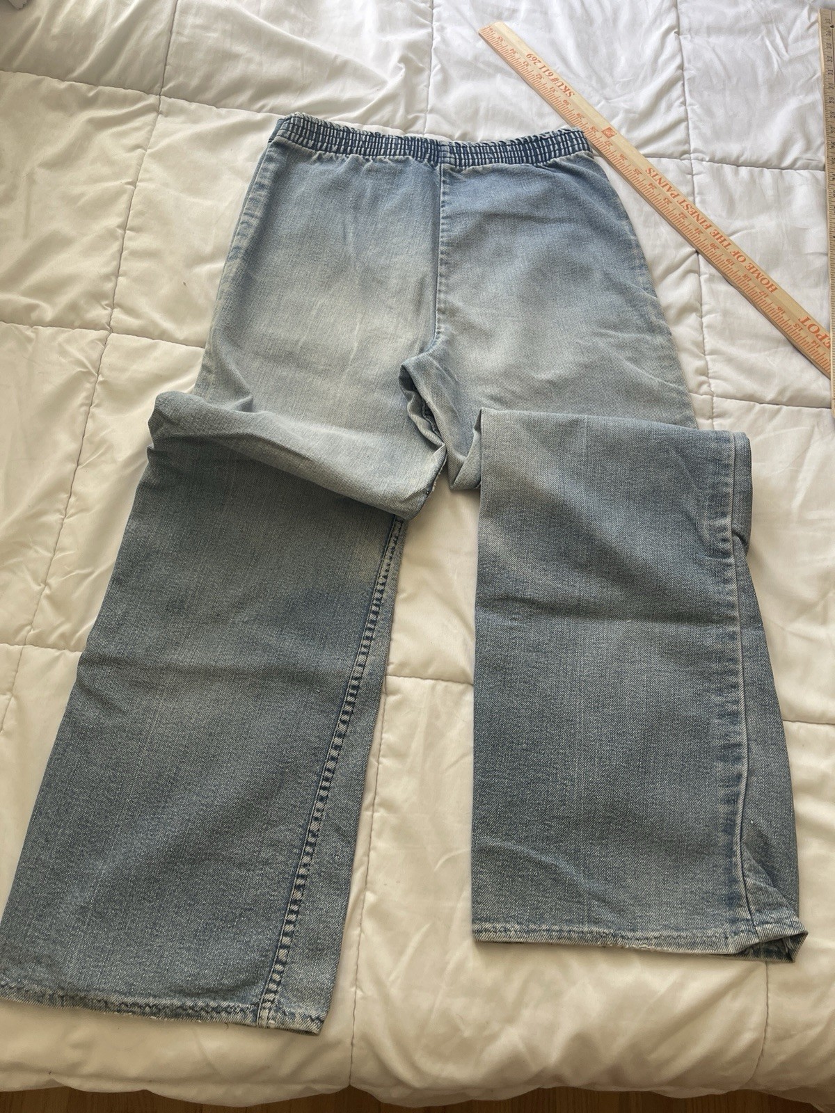 Vintage 70s Wrangler Flared Sanforized Bellbottom Jeans 27×27 Faded Western USA