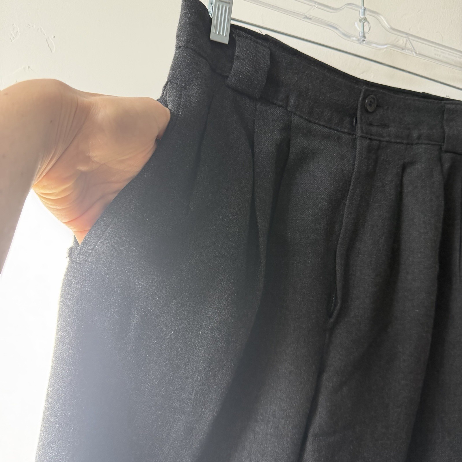 Vintage Giorgio Sant’Angelo “Gold” Black Wool Trousers Women’s 8 Fully Lined