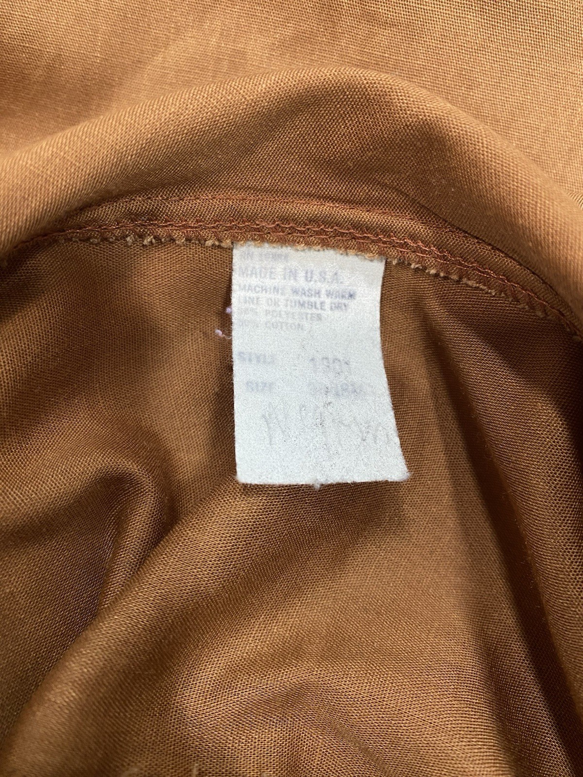 Vintage Nightgown SIZE MEDIUM brown tan orange 60s 70s classic house dress robe