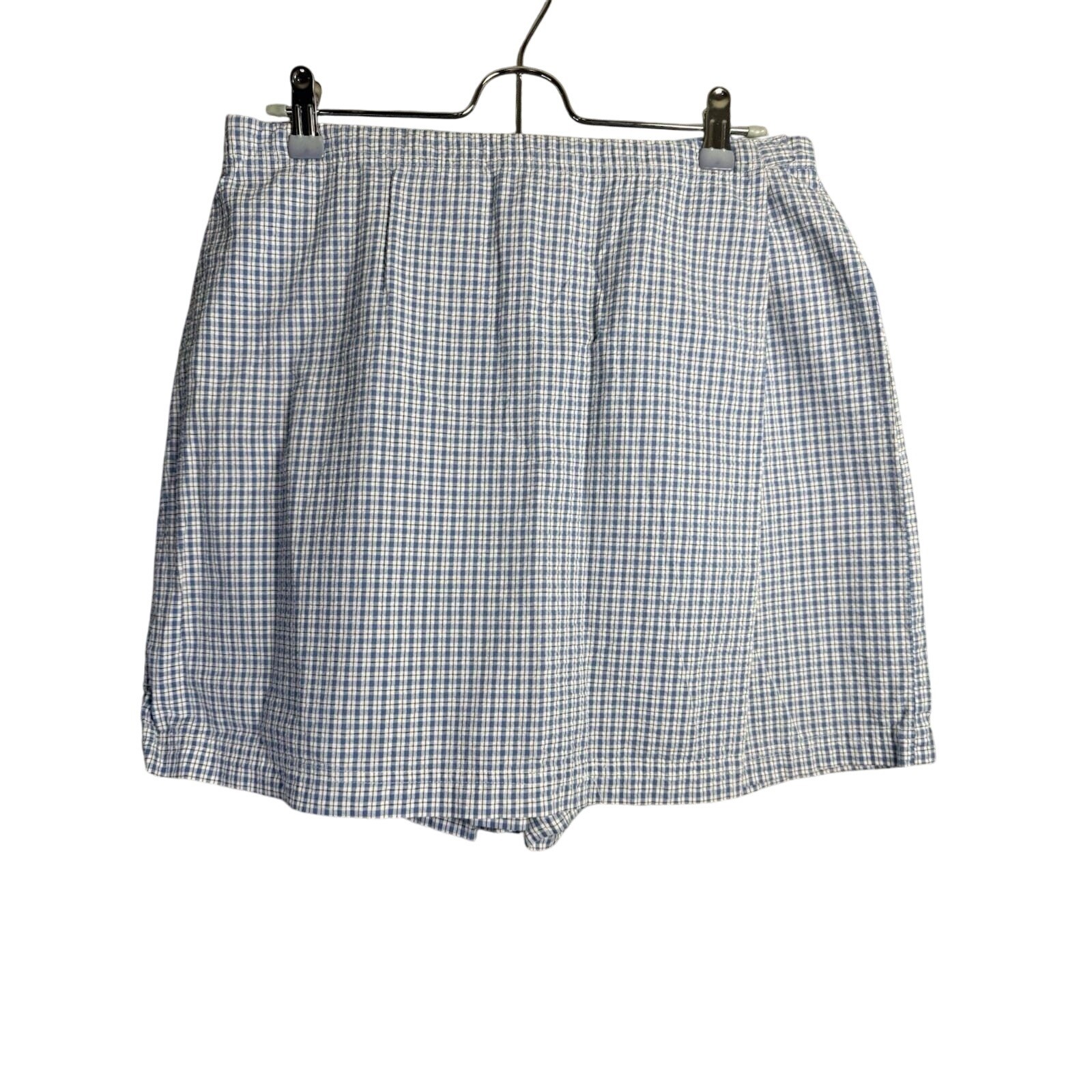 Vintage 90s Jones Wear Sport Blue Plaid Skort Skirt/Short Golf Preppy Size LARGE